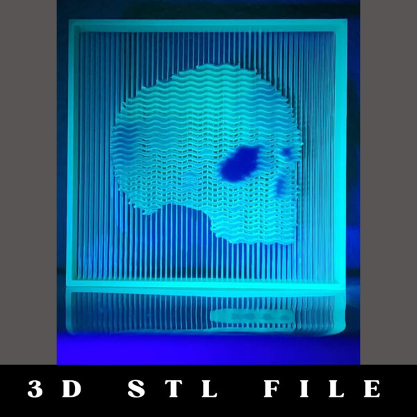 Fragmented Skull String Art STL File