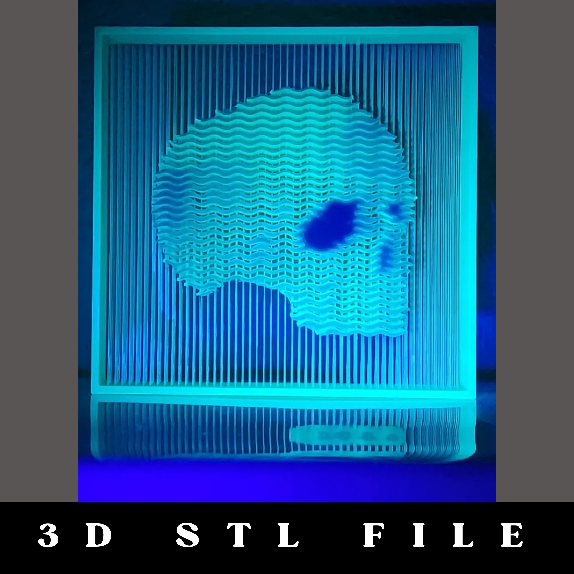 Fragmented Skull String Art STL File