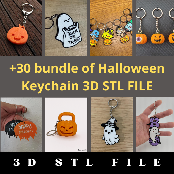 30+ Halloween Keychain 3D STL File Bundle - Image 3
