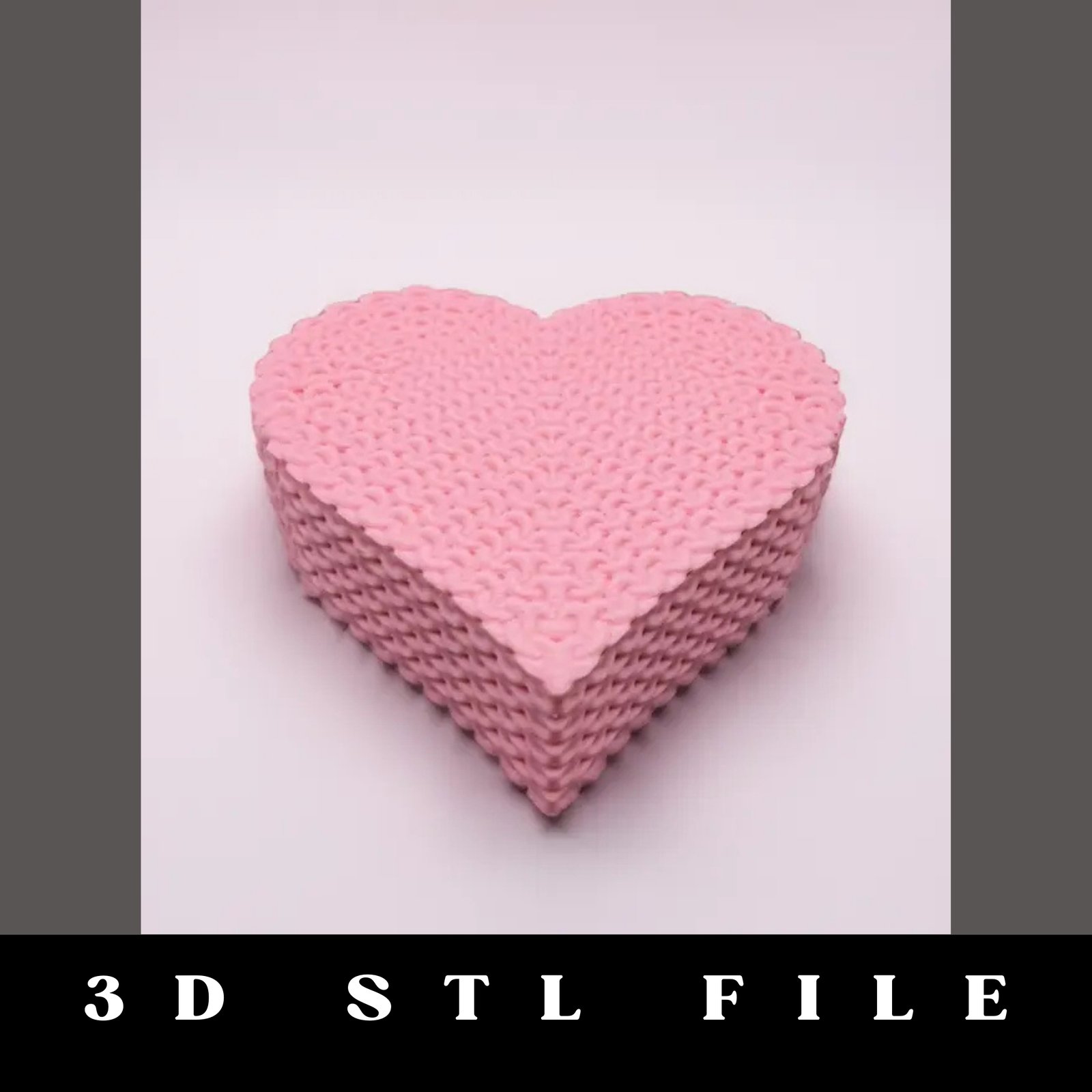 Heart Knitted Crochet Storage STL File - Image 3