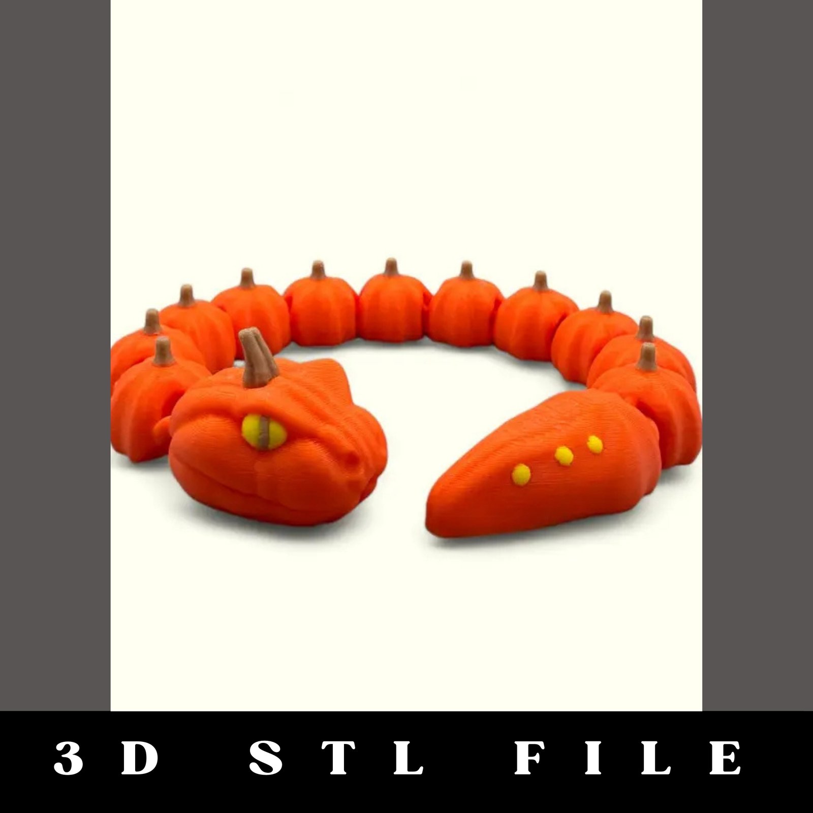 Pumpkin Snake Articulating STL File - Image 3