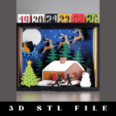 Christmas Scene Silhouette Advent Calendar STL File