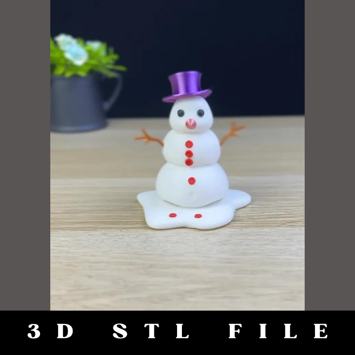 Melting Snowman STL File