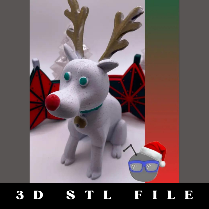 Rudolph the Red-Nosed SnowDog STL File