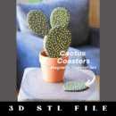 Magnetic Cactus Coaster Set STL File