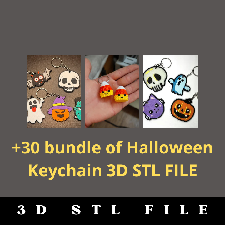 30+ Halloween Keychain 3D STL File Bundle - Image 4