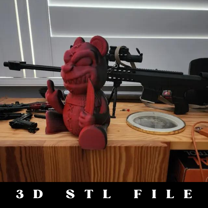 Naughty Panda Flipping the Bird STL File with 3MF - Fun 3D Model - Image 6