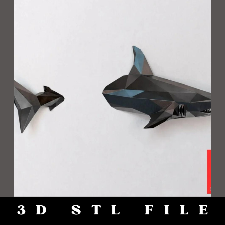 Shark 3D Model STL File for 3D Printer. Quality STL Files Home Decor Gift Movie Series Figure Files