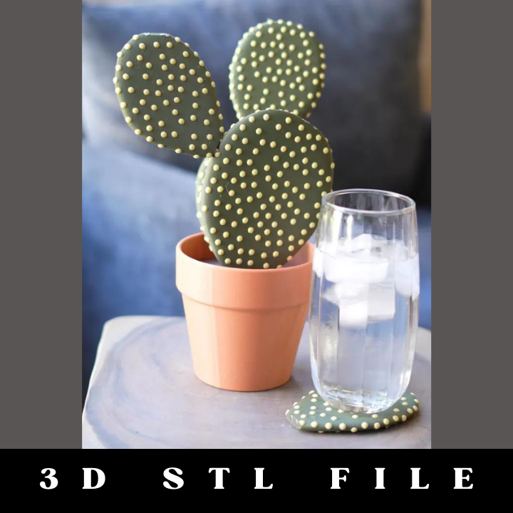Magnetic Cactus Coaster Set STL File - Image 3