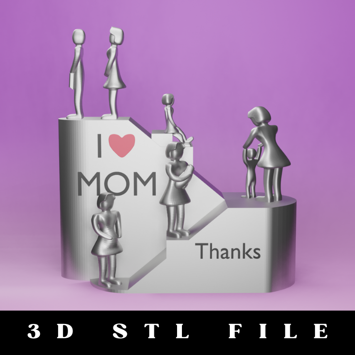 Mother's Day Sculpture STL File | 3D Printable Gift for Mom - Image 5