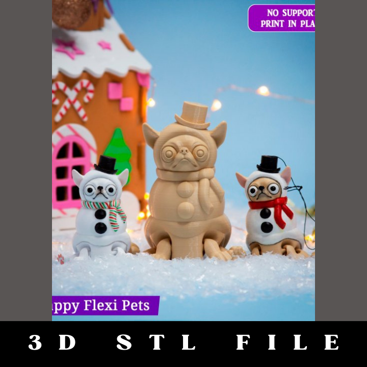 Chihuahua the Snowman STL File - Image 4