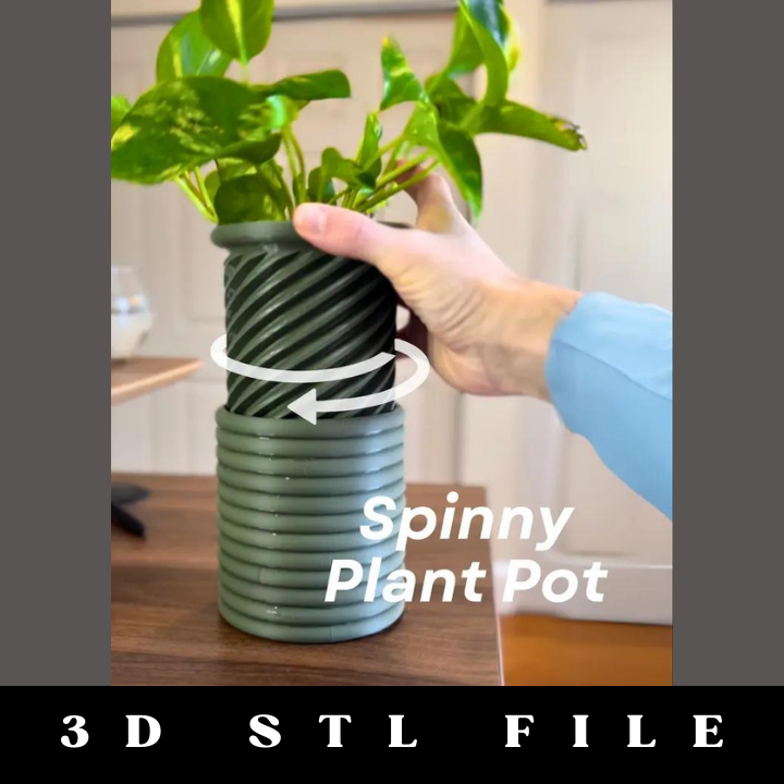 Spinny Plant Pot STL File