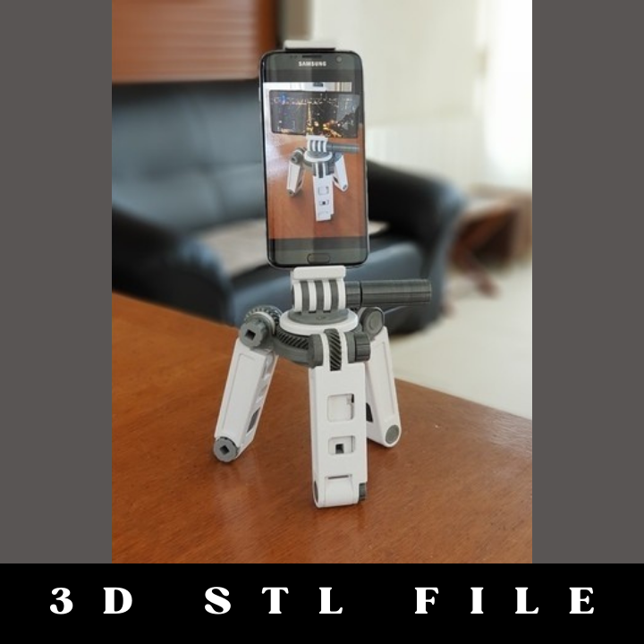 Tripod Smartphone Stand: The Versatile 3D Printable STL File - Image 3
