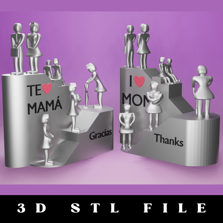 Mother's Day Sculpture STL File | 3D Printable Gift for Mom - Image 4