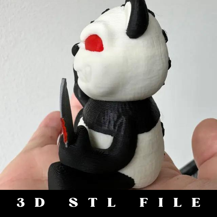 Naughty Panda Flipping the Bird STL File with 3MF - Fun 3D Model - Image 5