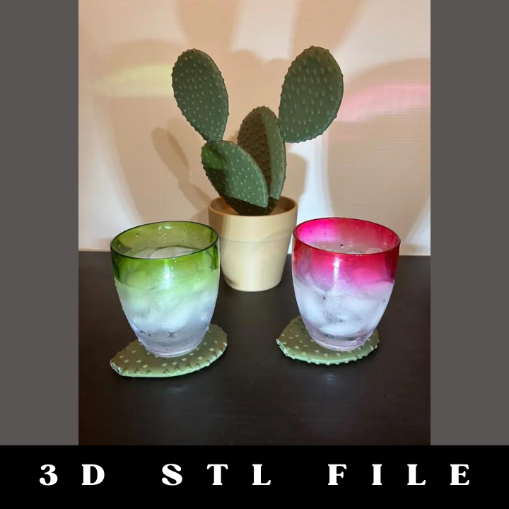 Magnetic Cactus Coaster Set STL File - Image 5