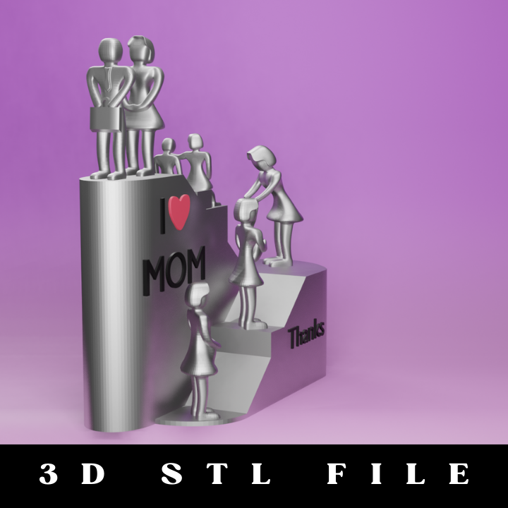 Mother's Day Sculpture STL File | 3D Printable Gift for Mom - Image 3