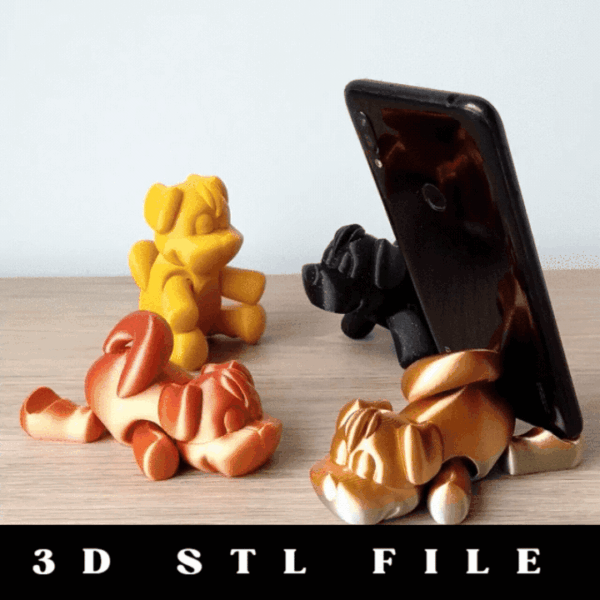 FLEXI Puppy: The Adorable Articulated Dog Phone Stand STL File