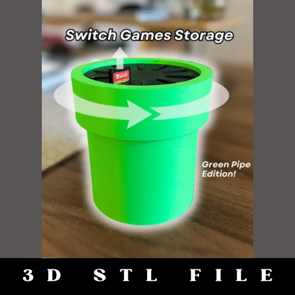 Nintendo Switch Storage Spinner (Green Tube) STL File
