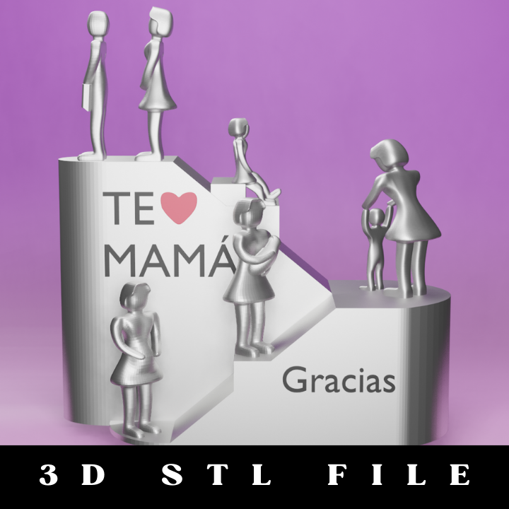 Mother's Day Sculpture STL File | 3D Printable Gift for Mom - Image 2