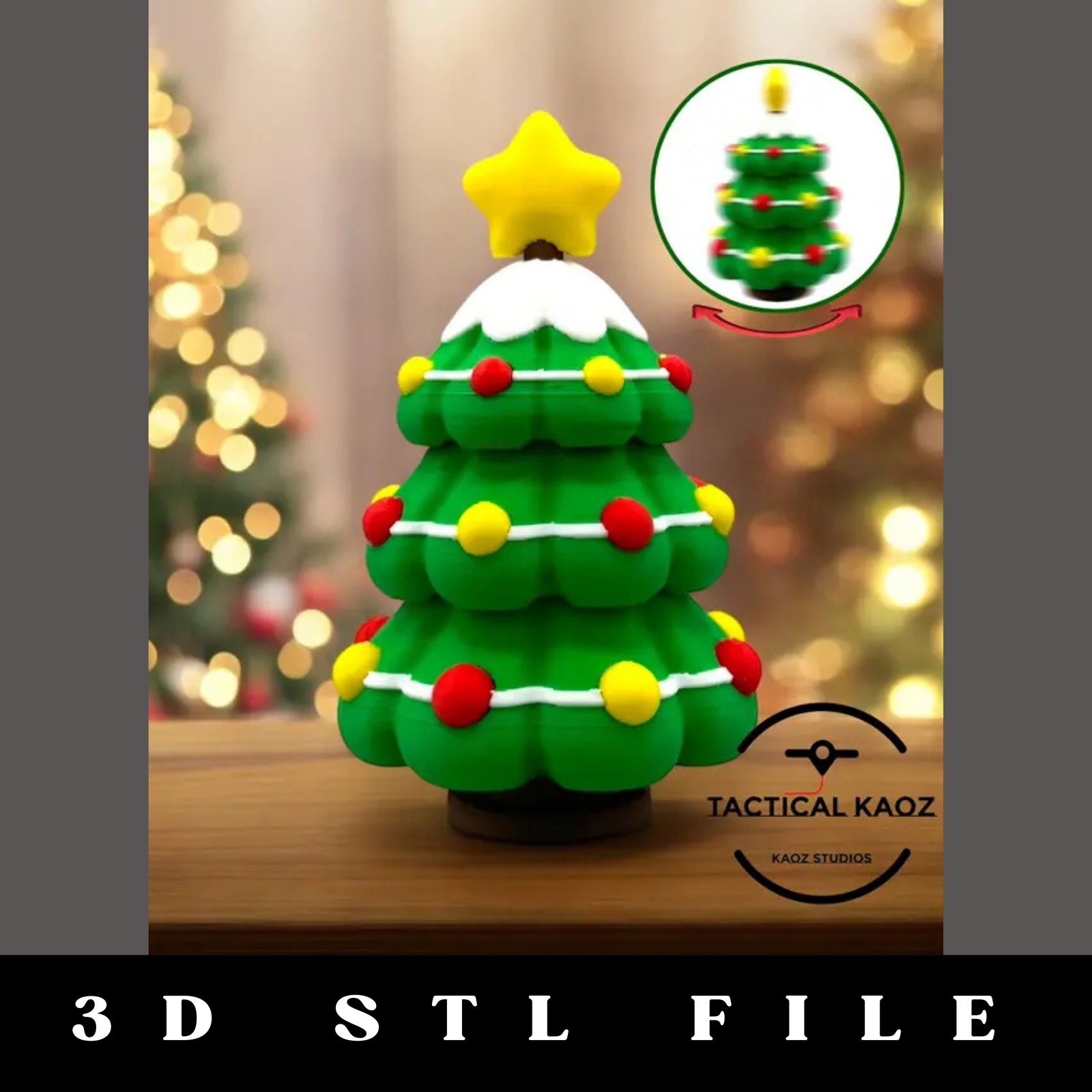 Christmas Tree Spinner STL File