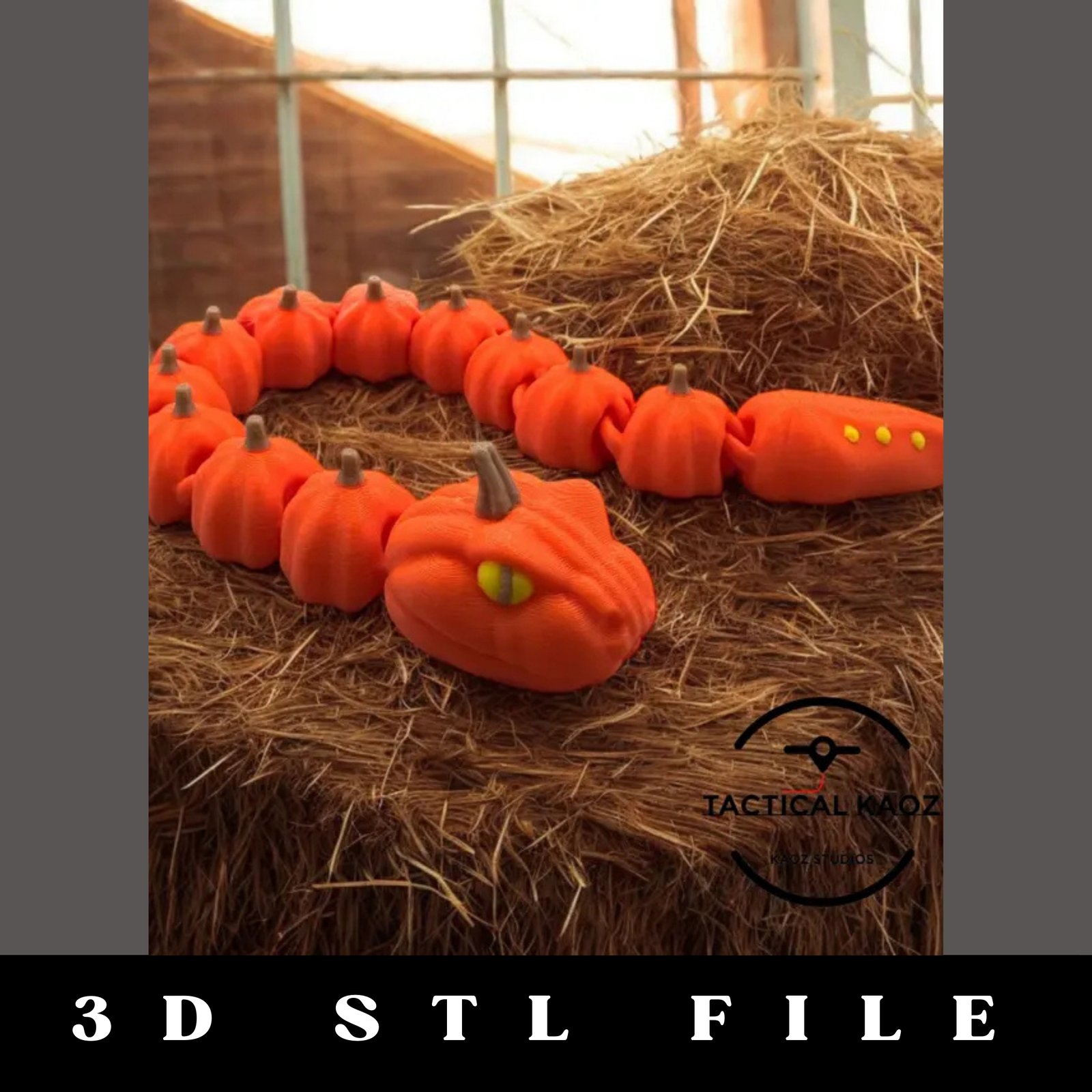 Pumpkin Snake Articulating STL File
