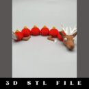Christmas Articulated Deer Dragon STL File