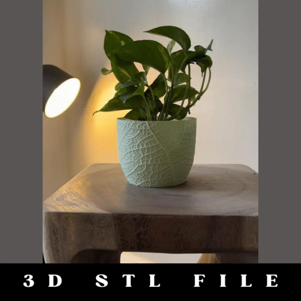 Leaf Plant Pot STL File