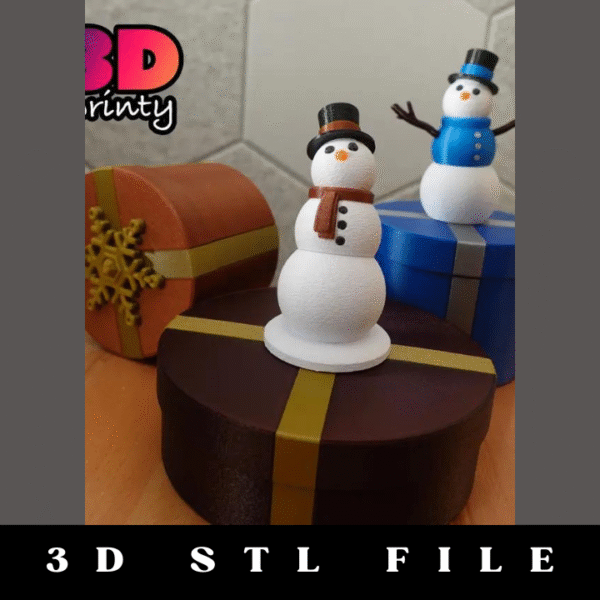 Snowman Topper for Twist Lock Boxes STL File