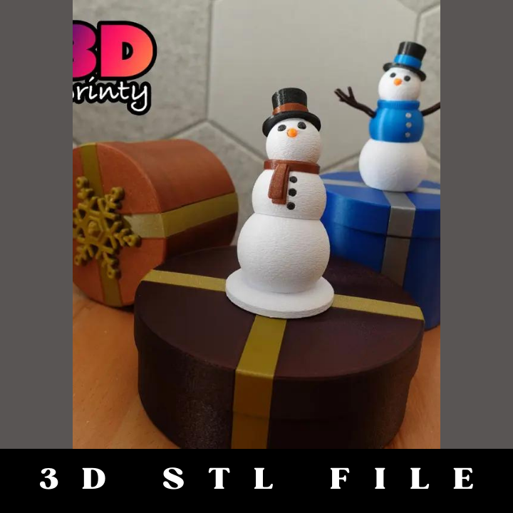 Snowman Topper for Twist Lock Boxes STL File
