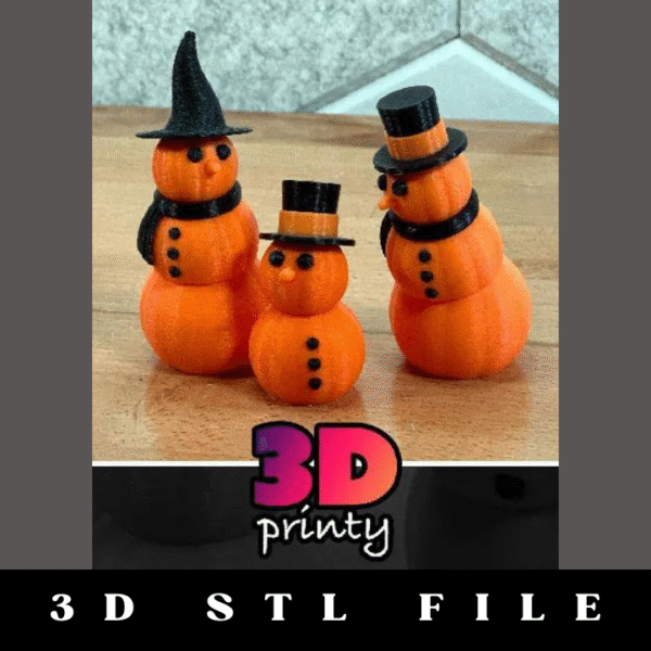 Lil Articulated Pumpkin Snowman Fidget STL File