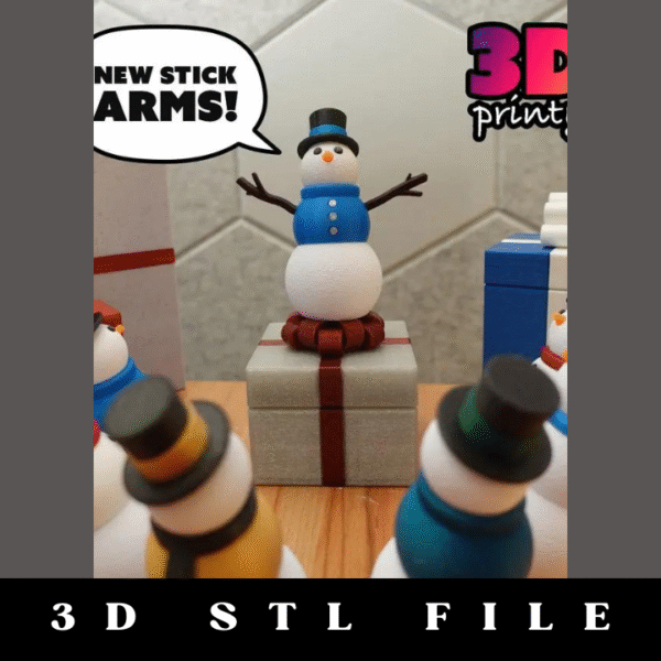 Small Snowman Fidget STL File