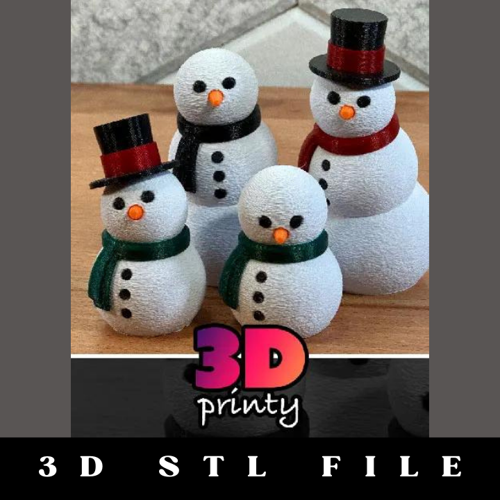 Lil Articulated Snowman Fidget STL File