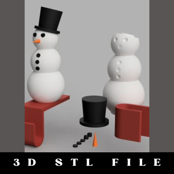 Snowman Stocking Hook STL File