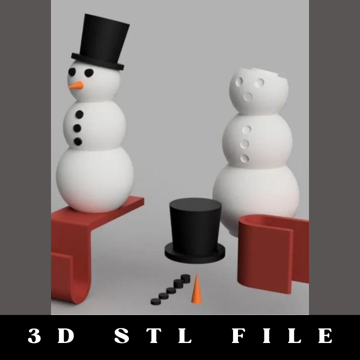 Snowman Stocking Hook STL File