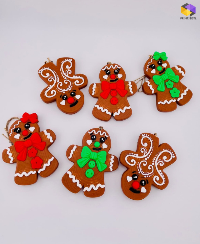 Gingerbread People Ornament STL File