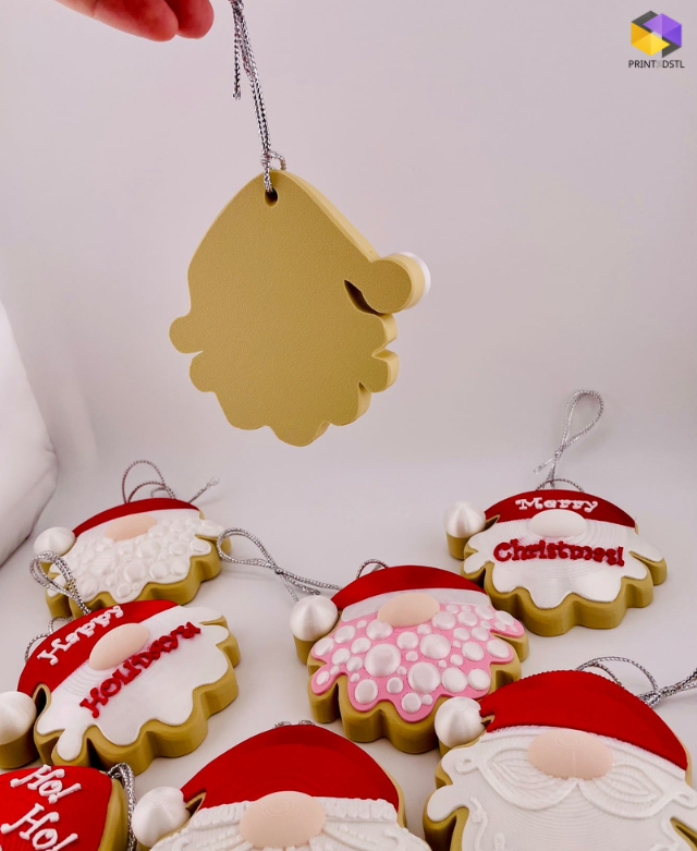 Cookie Santa Ornament STL File