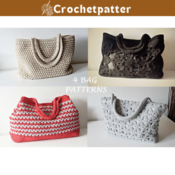 CROCHET PATTERN Crochet Bag Pattern Tote Pattern crochet purse  woman bag, shopping bag, summer bag beach bag, handbag, crochet shoulder bag
