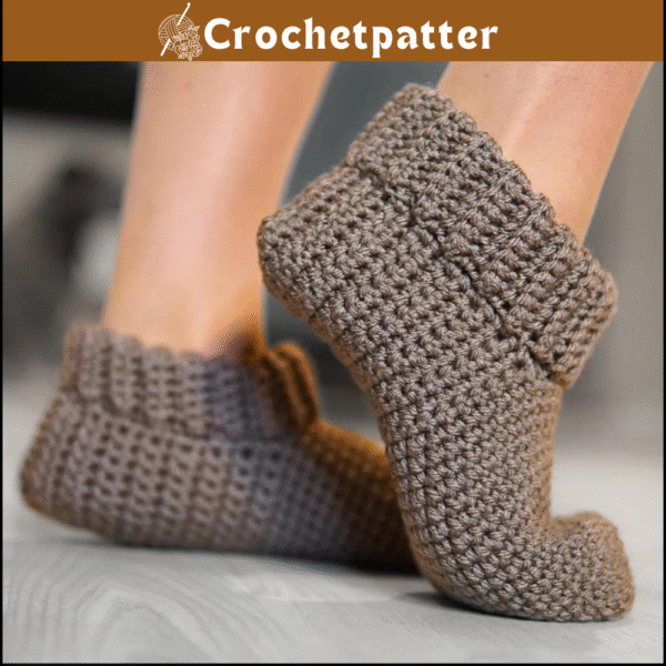 SLIPPERS Crochet Pattern - EASY Crochet Slippers with a Rib - Ribbed Crochet Slippers Pattern - Crochet Slipper Socks - Crochet Slippers