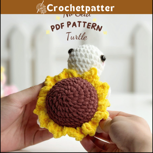 Sunflower Turtle No Sew Crochet Pattern – Charming No Sew Amigurumi Plushie