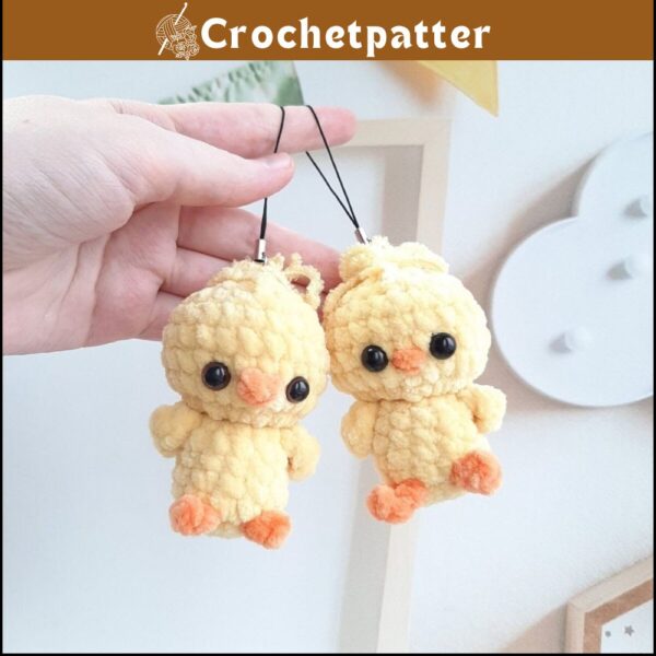 Crochet Chick Keychain Pattern - No Sew Amigurumi Tutorial PDF for Easter