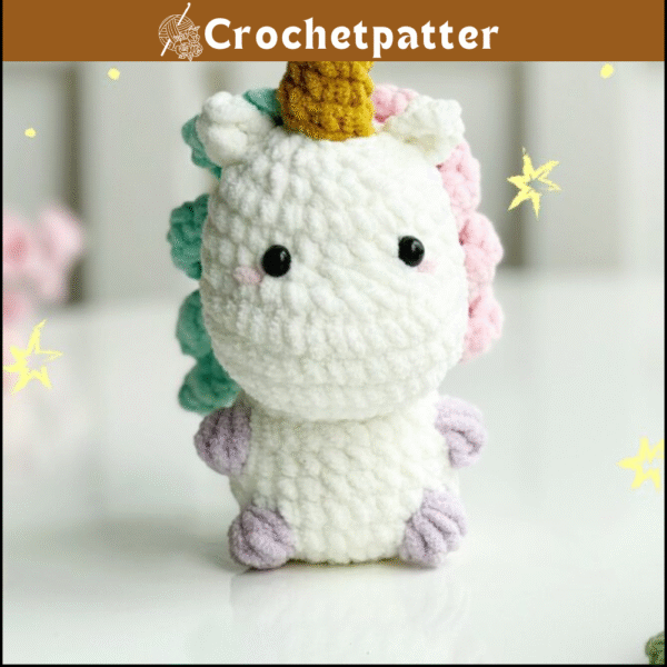 Unicorn No Sew Crochet Pattern – Easy No Sew Amigurumi Plushie