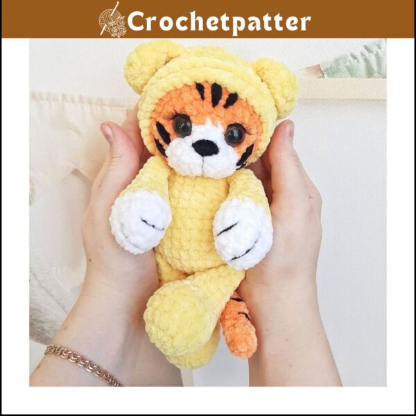 Crochet Tiger in Pyjamas Pattern - Amigurumi Tutorial PDF in English