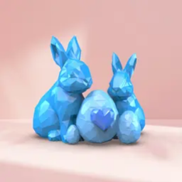Low Poly Easter Bunny Decor STL file
