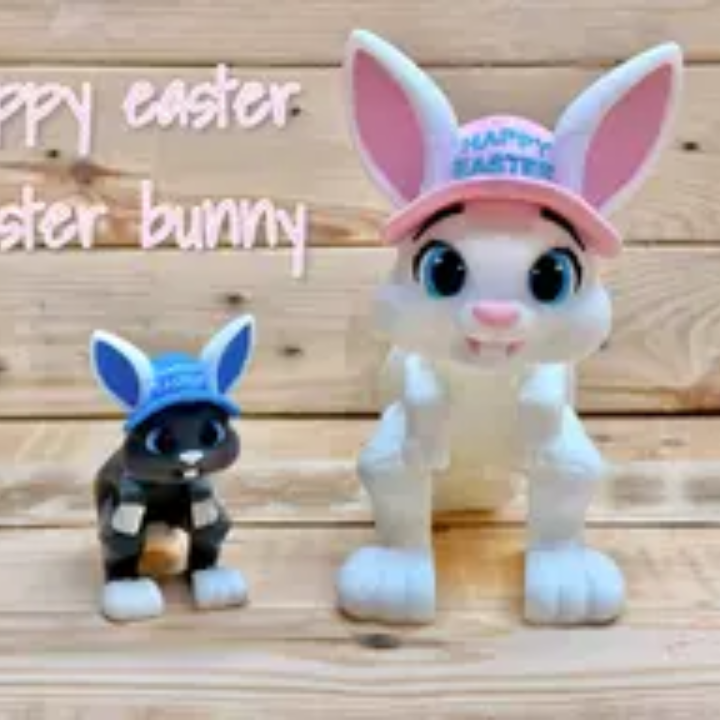 Easter Bunny in Happy Easter Hat STL file