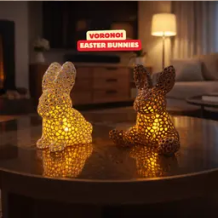 Easter Bunny Tealights Voronoi STL file