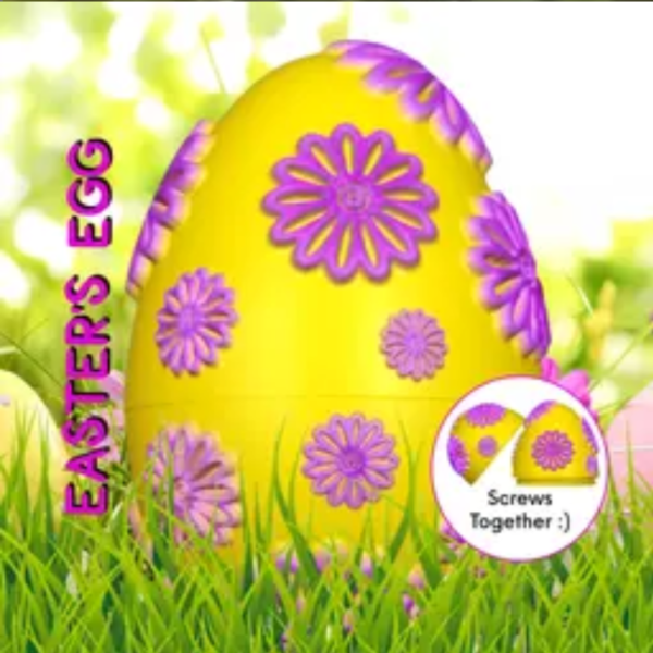 Flower Decorated Easter Egg Container STL file