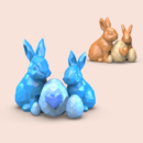 Low Poly Easter Bunny Decor STL file