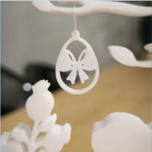 Easter Bunny with Hanging Egg Ornament STL file