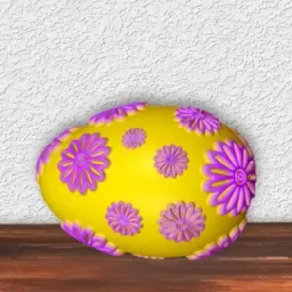 Flower Decorated Easter Egg Container STL file